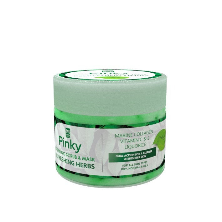 Pinky whitening scrub & mask 2x1 refreshing herbals 300 gm
